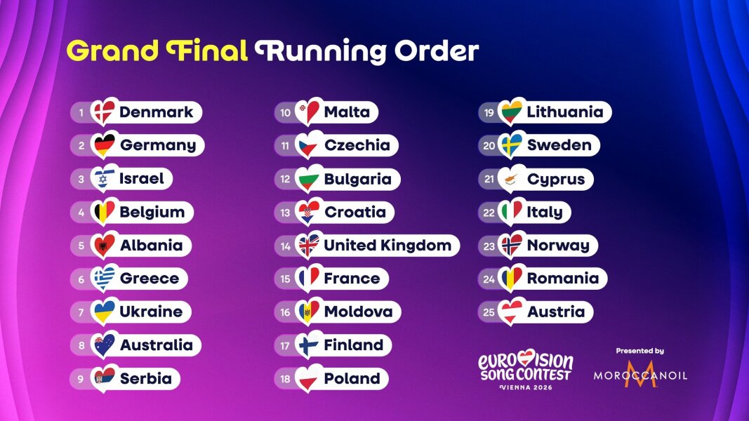 Eurovision 2026 Vienna Semi Final 2 - Thursday 14 May 8pm