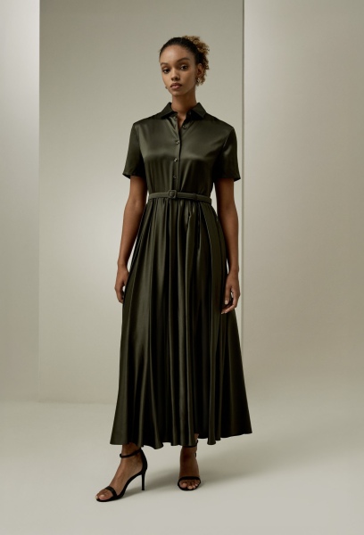 Looking for a polished khaki shirt dress for a wedding anniversary
