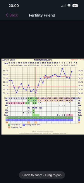 15 DPO with spotting, rising temperature and still testing negative