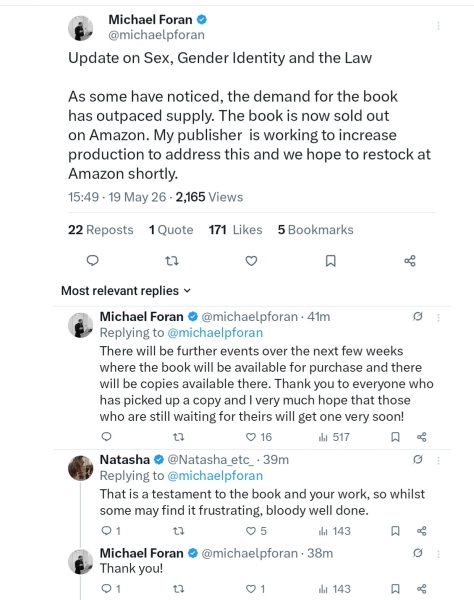 Has anyone else had trouble getting Michael Foran’s new book?