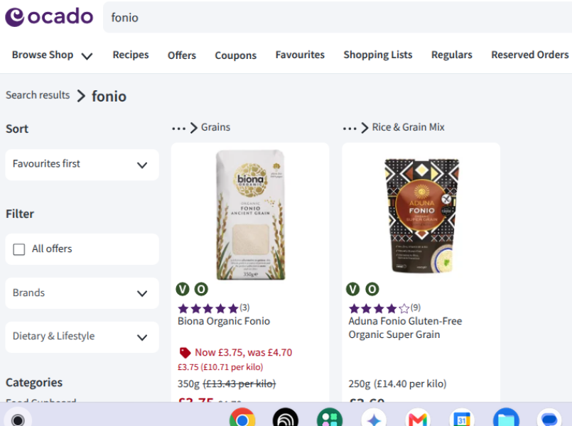 How much fonio does your family get through in a week and how much will the reduction in price help you?