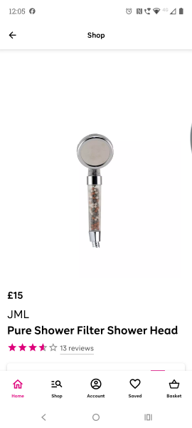 Filtered shower heads for electric showers in hard water areas