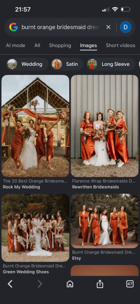Is an orange dress a big no-no when bridesmaids will be in orange?