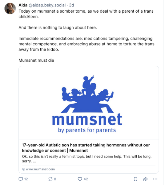 AidaP is scraping Mumsnet threads, and grading them