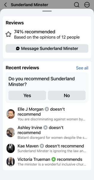 Sunderland Minster refusing to comply with Supreme Court ruling