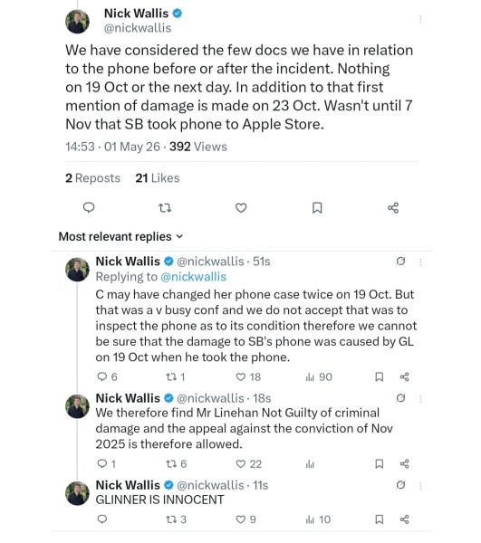 The Nick Wallis wrote up of Graham Linehan’s retrial deserves its own thread as it’s so interesting. Also quite barking mad.