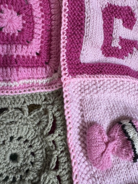 Part 2. Our blanket making for lovely waffle heads into its final stages.