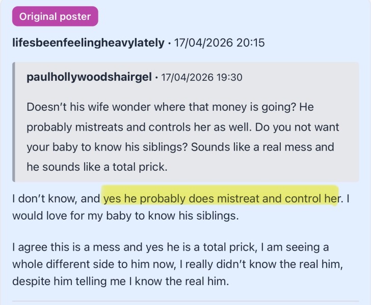 AIBU to want distance from my controlling baby's father?