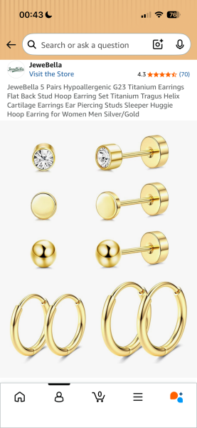 Hypoallergenic earrings