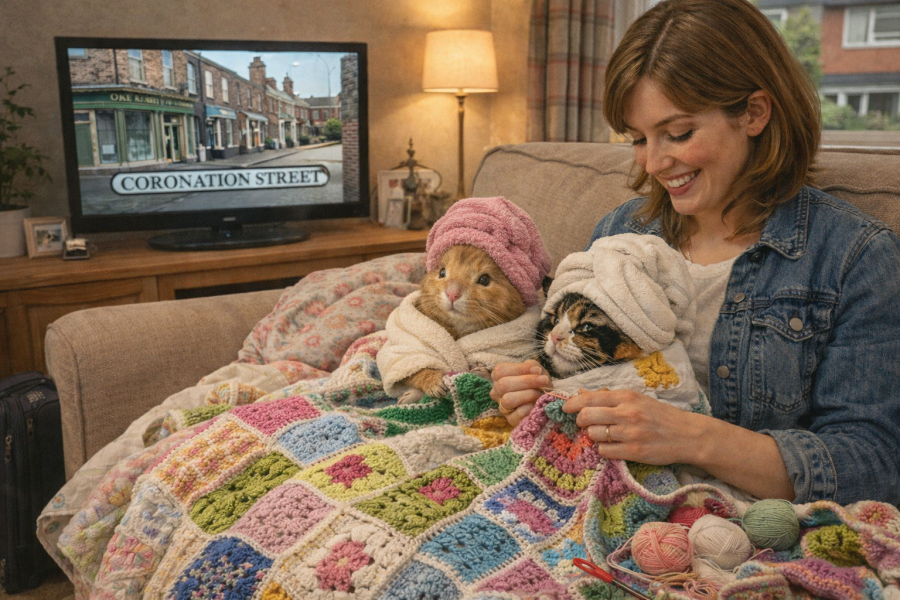 Part 2. Our blanket making for lovely waffle heads into its final stages.