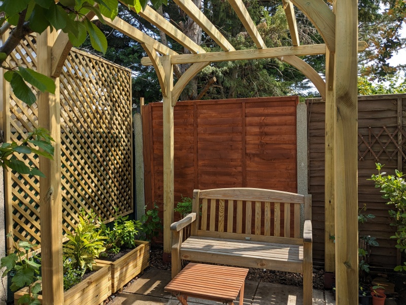 Advice on choosing a small pergola for shade and climbing plants