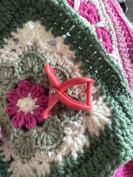Part 2. Our blanket making for lovely waffle heads into its final stages.