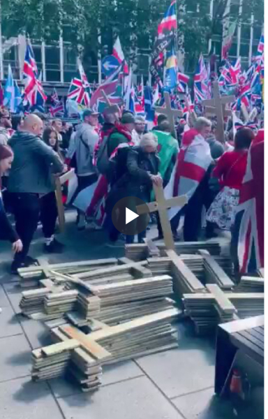 What do Christians make of the crosses at the Tommy Robinson march?