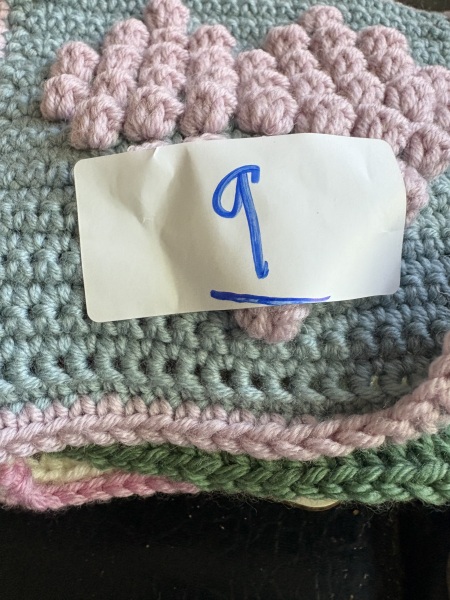 Part 2. Our blanket making for lovely waffle heads into its final stages.