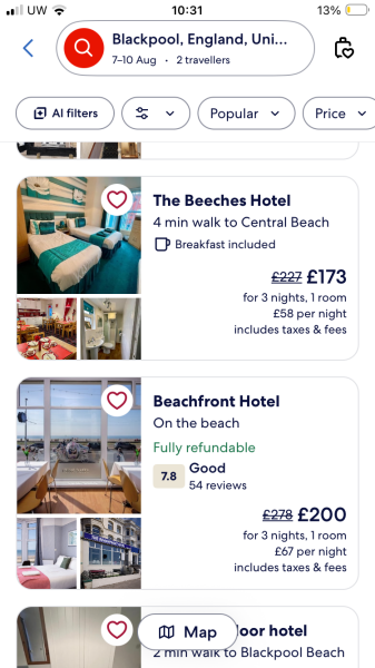 Help me choose where to stay in Blackpool