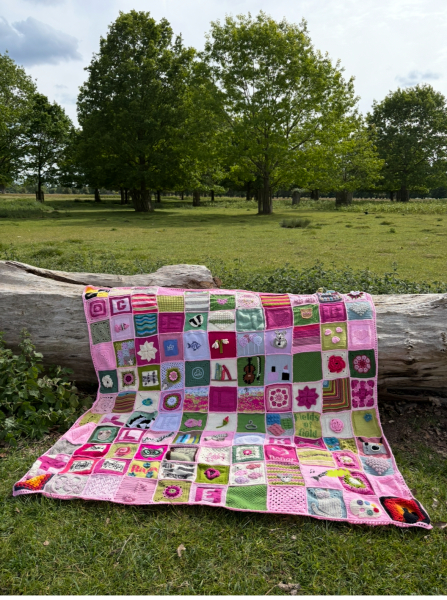 Part 2. Our blanket making for lovely waffle heads into its final stages.