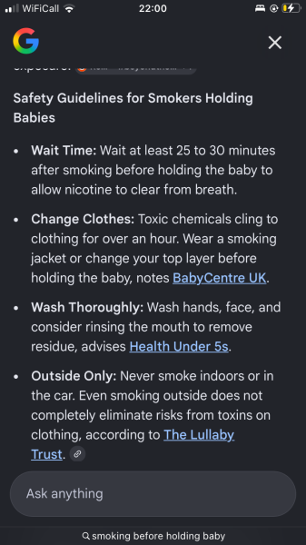 Vaping while pushing pram?