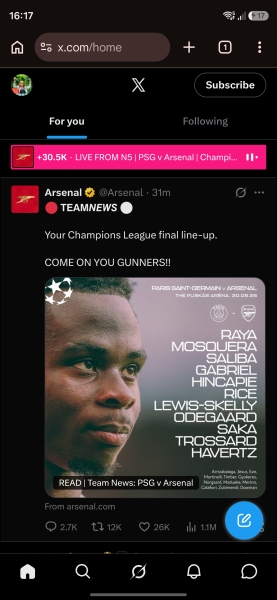 ARSENAL ARSENAL ARSENAL: CHAMPIONS LEAGUE FINAL (TODAY AT 5PM) AND CHAMPIONS PARADE CELEBRATIONS!