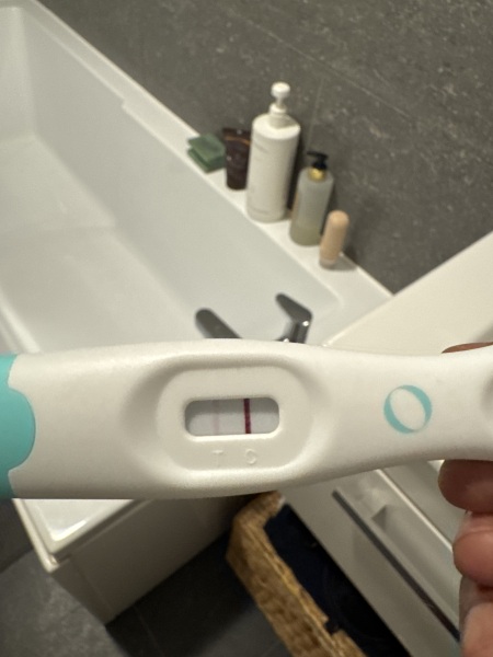 Possible faint second line on first day of missed period?