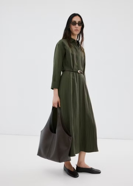 Looking for a polished khaki shirt dress for a wedding anniversary