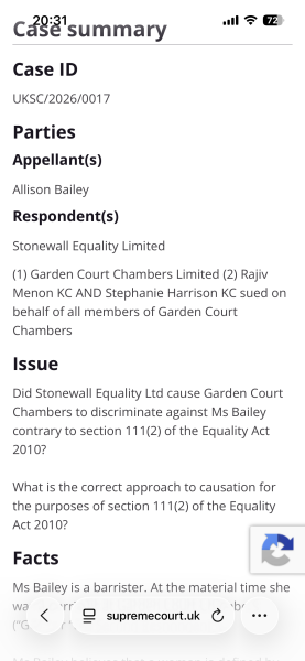 Allison Bailey v Stonewall