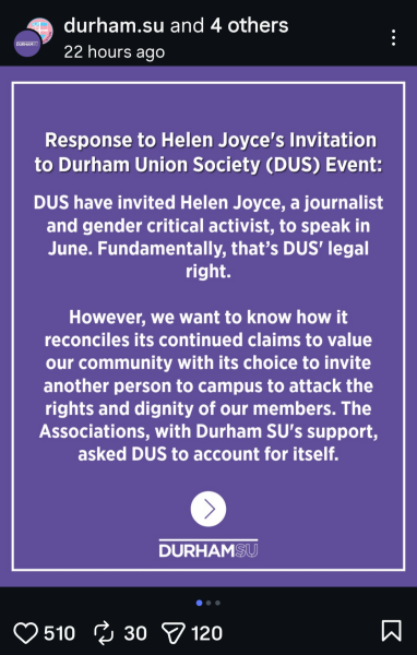 Is this progress? Student society invitation to Helen Joyce results in a scolding rather than a cancellation