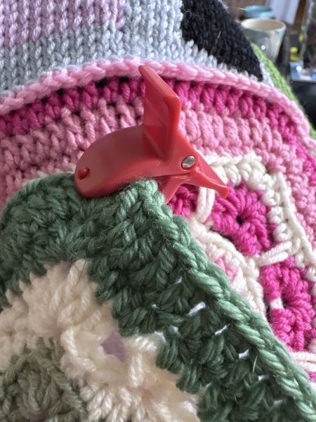 Part 2. Our blanket making for lovely waffle heads into its final stages.