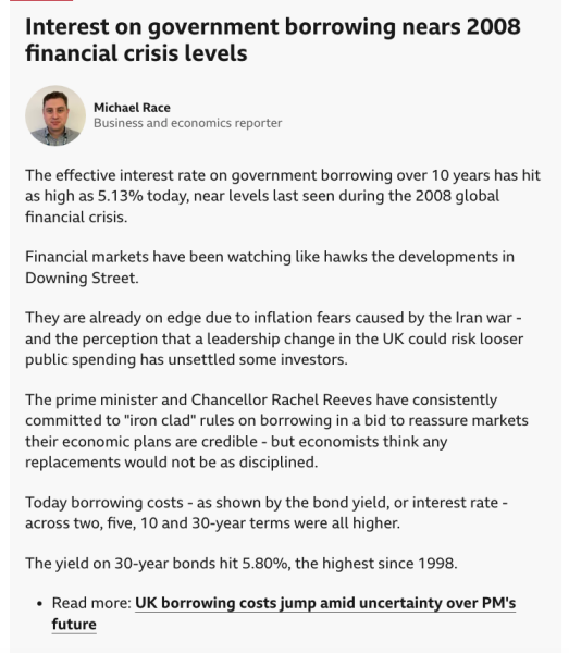 To think we don’t know how lucky we are under Starmer.