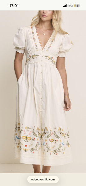 Where does this Nobodys child midaxi dress sit on the calf? Has anyone tried it on in person?