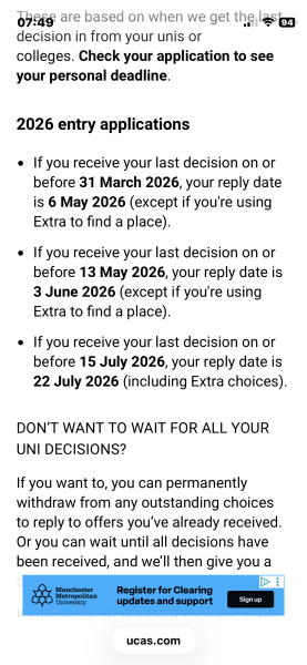 2026 UCAS - Offers, Rejections and then the exams! (Thread 2)