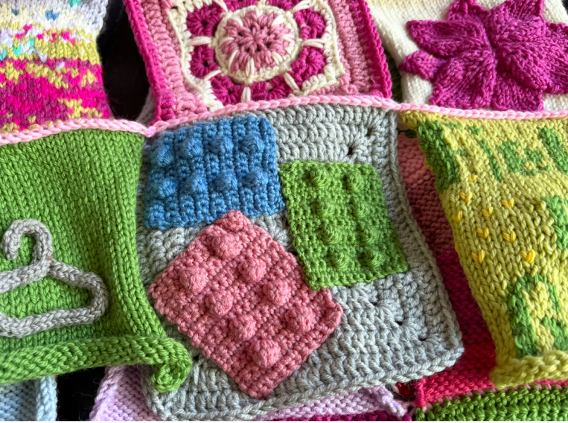 Part 2. Our blanket making for lovely waffle heads into its final stages.