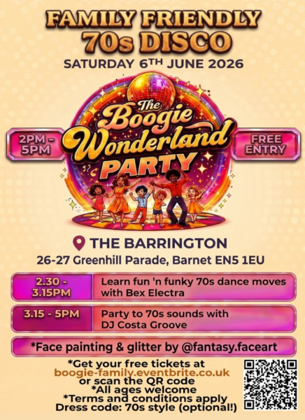 70's Disco Day Party for Parents & Kids - Sat 6th June 2026 - Free Entry!