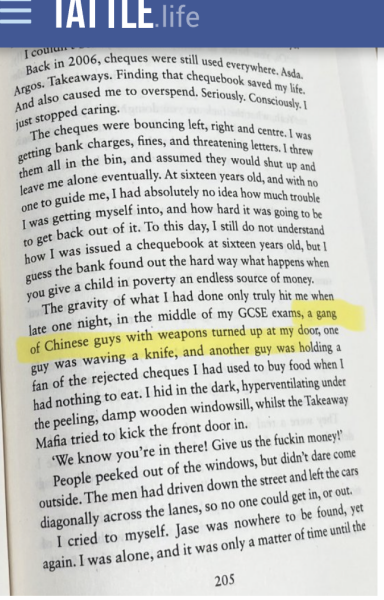 To not believe Jessica Taylor had the Chinese Mafia arrive on her doorstep with a fan of bounced takeaway cheques?
