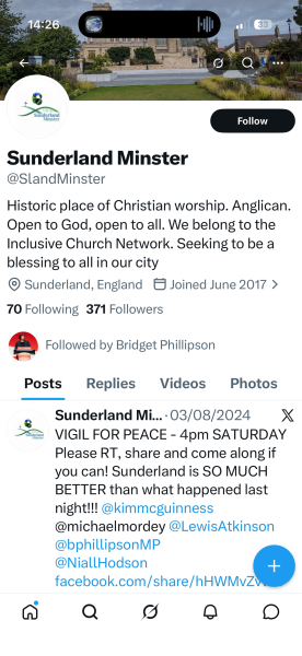 Sunderland Minster refusing to comply with Supreme Court ruling