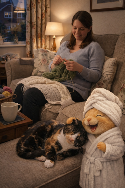 Part 2. Our blanket making for lovely waffle heads into its final stages.