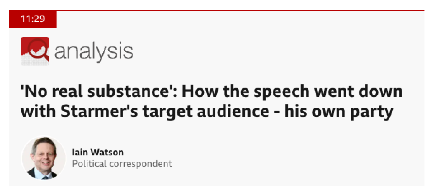 Starmer’s Speech Woefully Inadequate?