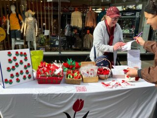 Women's Rights Network Red Flowers Campaign raising awareness for women and girls in Afghanistan