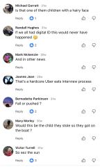 Facebook comments on crossing the channel and dead children