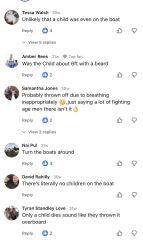 Facebook comments on crossing the channel and dead children