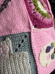 Part 2. Our blanket making for lovely waffle heads into its final stages.