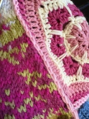 Part 2. Our blanket making for lovely waffle heads into its final stages.