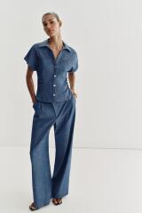 Where can I find a flowing two-piece trouser set on the high street?