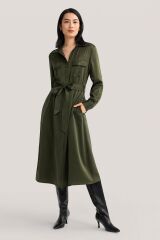Looking for a polished khaki shirt dress for a wedding anniversary