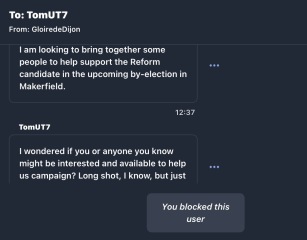 Reform sending private messages for support in Wigan