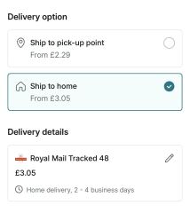 Vinted Postage Choices