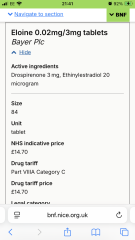 Eloine pill for 14y dd