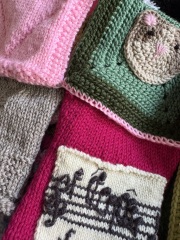 Part 2. Our blanket making for lovely waffle heads into its final stages.