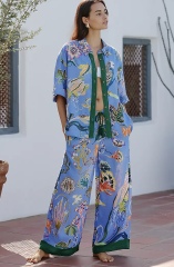 Where can I find a flowing two-piece trouser set on the high street?
