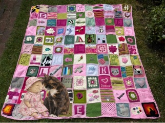 Part 2. Our blanket making for lovely waffle heads into its final stages.