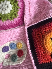 Part 2. Our blanket making for lovely waffle heads into its final stages.